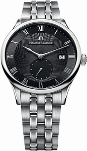 Maurice Lacroix Black Dial Fixed Steel Band Watch #ML-MP6907-SS002-310 (Men Watch)