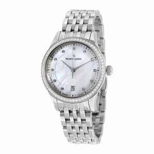 Maurice Lacroix Mother Of Pearl Dial Sapphire Band Watch #MLACROIX-LC1026-SD502-170 (Women Watch)