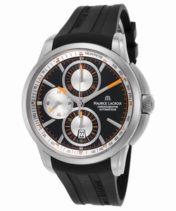 Maurice Lacroix Black Dial Stainless Steel Watch #MLACROIX-PT6188-TT031-330 (Men Watch)