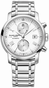 Baume & Mercier Automatic Stainless Steel Case White Dial Watch #MOA08732 (Men Watch)