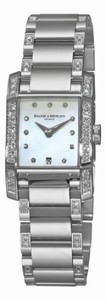 Baume & Mercier White dial with hours, minutes, date Stainless steel Watch #MOA08792 (Women Watch)