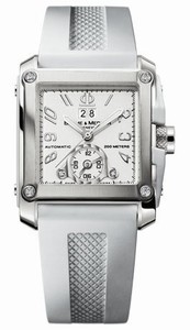 Baume & Mercier White dial with hours, minutes, seconds, date, and second time zone Stainless steel Watch #MOA08839 (Men Watch)