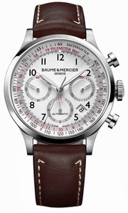 Baume & Mercier Stainless Steel Case White Dial Watch #MOA10000 (Men Watch)