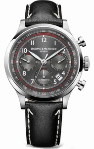 Baume & Mercier Stainless Steel Case Grey Dial Watch #MOA10003 (Men Watch)