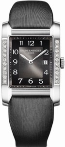 Baume & Mercier Stainless Steel Brushed & Polished Case Black Dial Watch #MOA10022 (Women Watch)