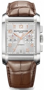 Baume & Mercier Brushed And Polished Stainless Steel Case Silver Dial Watch #MOA10029 (Men Watch)