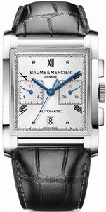 Baume & Mercier Brushed And Polished Stainless Steel Case Silver Dial Watch #MOA10032 (Men Watch)