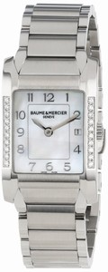 Baume & Mercier Hampton Quartz Mother of Pearl Dial Diamond Bezel Stainless Steel Watch# MOA10051 (Women Watch)