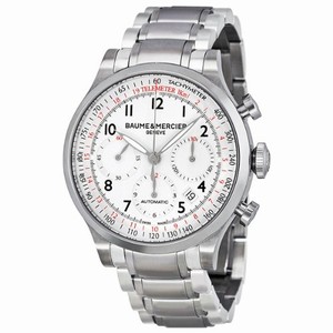 Baume & Mercier Stainless Steel Case White Dial Watch #MOA10061 (Men Watch)
