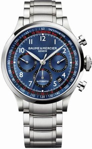 Baume & Mercier Capeland Automatic Blue Dial Chronograph Date Stainless Steel Watch# MOA10066 (Men Watch)