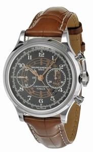 Baume & Mercier Capeland Automatic Flyback Chronograph Date Brown Leather Watch# MOA10068 (Men Watch)