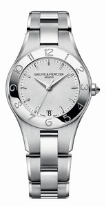 Baume & Mercier Linea Quartz Silver Dial Date Stainless Steel Watch# MOA10070 (Women Watch)