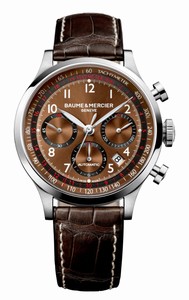 Baume & Mercier Automatic Capeland Chronograph Date Brown Leather Watch# MOA10083 (Men Watch)