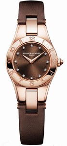 Baume & Mercier Quartz Brown Diamond Dial 18ct Rose Gold Case Watch# MOA10090 (Women Watch)