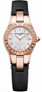 Baume & Mercier Quartz Mother of Pearl Dial Diamond Bezel 18ct Rose Gold Case Watch# MOA10091 (Women Watch)