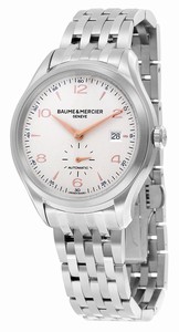 Baume & Mercier Swiss Automatic Dial Color Silver Watch #MOA10141 (Men Watch)