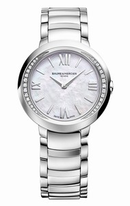 Baume & Mercier Battery Operated Quartz Dial Color White Mother Of Pearl Watch #MOA10160 (Women Watch)