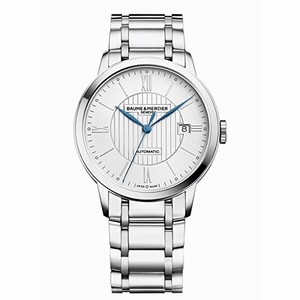 Baume & Mercier Automatic Dial color Silver Watch # MOA10215 (Men Watch)