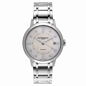 Baume & Mercier Swiss Automatic Dial Color White Watch #MOA10221 (Women Watch)