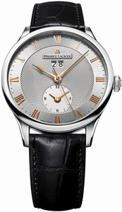 Maurice Lacroix Automatic Silver Dial Date Black Leather Watch # MP6707-SS001-111 (Men Watch)