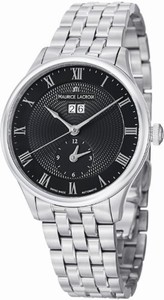 Maurice Lacroix Masterpiece Automatic Date GMT Roman Numeral Black Dial Stainless Steel Watch #MP6707-SS002-310 (Men Watch)