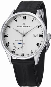 Maurice Lacroix Masterpiece Automatic White Dial Power Reserve Leather Watch #MP6807-SS001-112 (Men Watch)