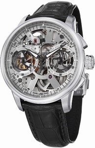 Maurice Lacroix Masterpiece Automatic Chronograph Skeleton Dial Black Leather Limited Edition Watch #MP7128-SS001-100
