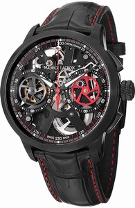 Maurice Lacroix Skeleton Dial Black Leather Watch # MP7128-SS001-300 (Men Watch)