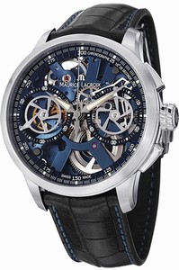 Maurice Lacroix Masterpirce Mechanical Le Chronographe Squelette Black Leather Watch # MP7128-SS001-400 (Men Watch)
