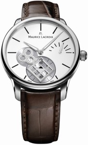 Maurice Lacroix Masterpiece Manual Winding Square Wheel Brown Leather Watch # MP7158-SS001-101 (Men Watch)