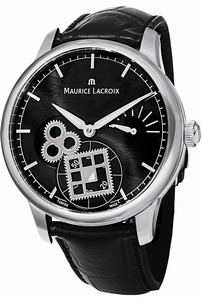 Maurice Lacroix Automatic Black Leather Watch # MP7158-SS001-301 (Men Watch)
