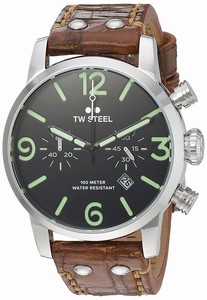 TW Steel Black Dial Leather Watch #MS13 (Men Watch)