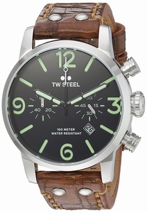 TW Steel Black Dial Leather Watch #MS14 (Men Watch)