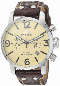 TW Steel Beige Dial Leather Watch #MS23 (Women Watch)