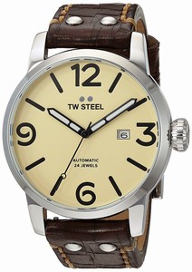 TW Steel Beige Dial Leather Watch #MS25 (Men Watch)