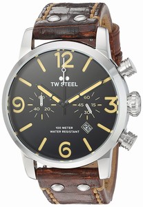 TW Steel Quartz Chronograph Date Brown Leather Watch # MS4 (Men Watch)