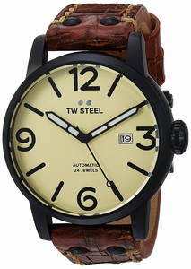 TW Steel Beige Dial Leather Watch #MS45 (Men Watch)
