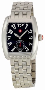 Michele Battery Operated Quartz Polished Stainless Steel Black Guilloche Dial Polished Stainless Steel Band Watch #MWW02A000404 (Women Watch)