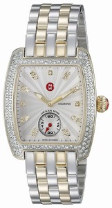 Michele Battery Operated Quartz Polished Yellow Gold Tone With Stainless Steel Guilloche Enamel Diamond Dial Polished Yellow Gold Tone With Stainless Steel Band Watch #MWW02A000558 (Women Watch)