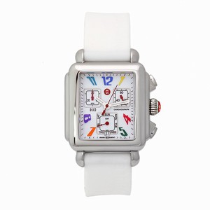 Michele Battery Operated Quartz Polished Stainless Steel White Enamel Dial Band Watch #MWW06P000061 (Women Watch)