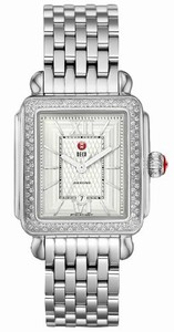 Michele Battery Operated Quartz Polished Stainless Steel Silver Guilloch Dial Polished Stainless Steel Band Watch #MWW06T000055 (Women Watch)