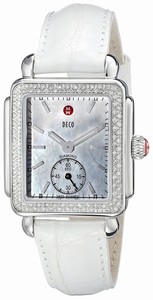 Michele Battery Operated Quartz Polished Stainless Steel White Mother Of Pearl Dial Band Watch #MWW06V000006 (Women Watch)
