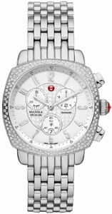 Michele Battery Operated Quartz Polished Stainless Steel White Enamel Dial Polished Stainless Steel Band Watch #MWW18A000001 (Women Watch)