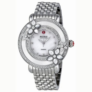 Michele Battery Operated Quartz Polished Stainless Steel White Mother Of Pearl Dial Polished Stainless Steel Band Watch #MWW20A000001 (Women Watch)