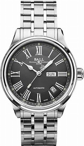 Ball Trainmaster Roman Automatic Day Date Stainless Steel Watch# NM1058D-S4J-GY (Men Watch)