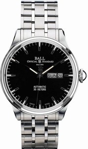 Ball Trainmaster Automatic Black Dial Day Date Stainless Steel Watch# NM2080D-SJ-BK (Men Watch)