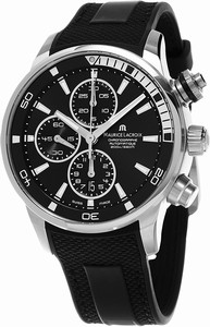 Maurice Lacroix Automatic Chronograph Black Rubber Watch # PT6008-SS001-330-1 (Men Watch)