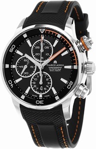 Maurice Lacroix Automatic Chronograph Date Black Rubber Watch # PT6008-SS001-332-1 (Men Watch)
