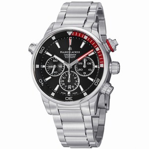 Maurice Lacroix Pontos S Automatic Chronograph Date Black Dial Stainless Steel Watch #PT6018-SS002-330 (Men Watch)