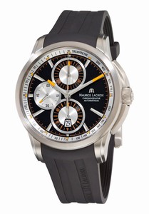 Maurice Lacroix Pontos Automatic Chronograph Date Titanium Case Black Rubber Watch #PT6188-TT031-330 (Men Watch)